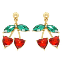 RED CHERRY POST EARRINGS